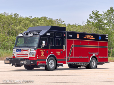 Cordova FPD IL Engine 1104 2015 Rosenbauer Commander rear pump rescue engune Larry Shapiro photographer shapirophotography.net